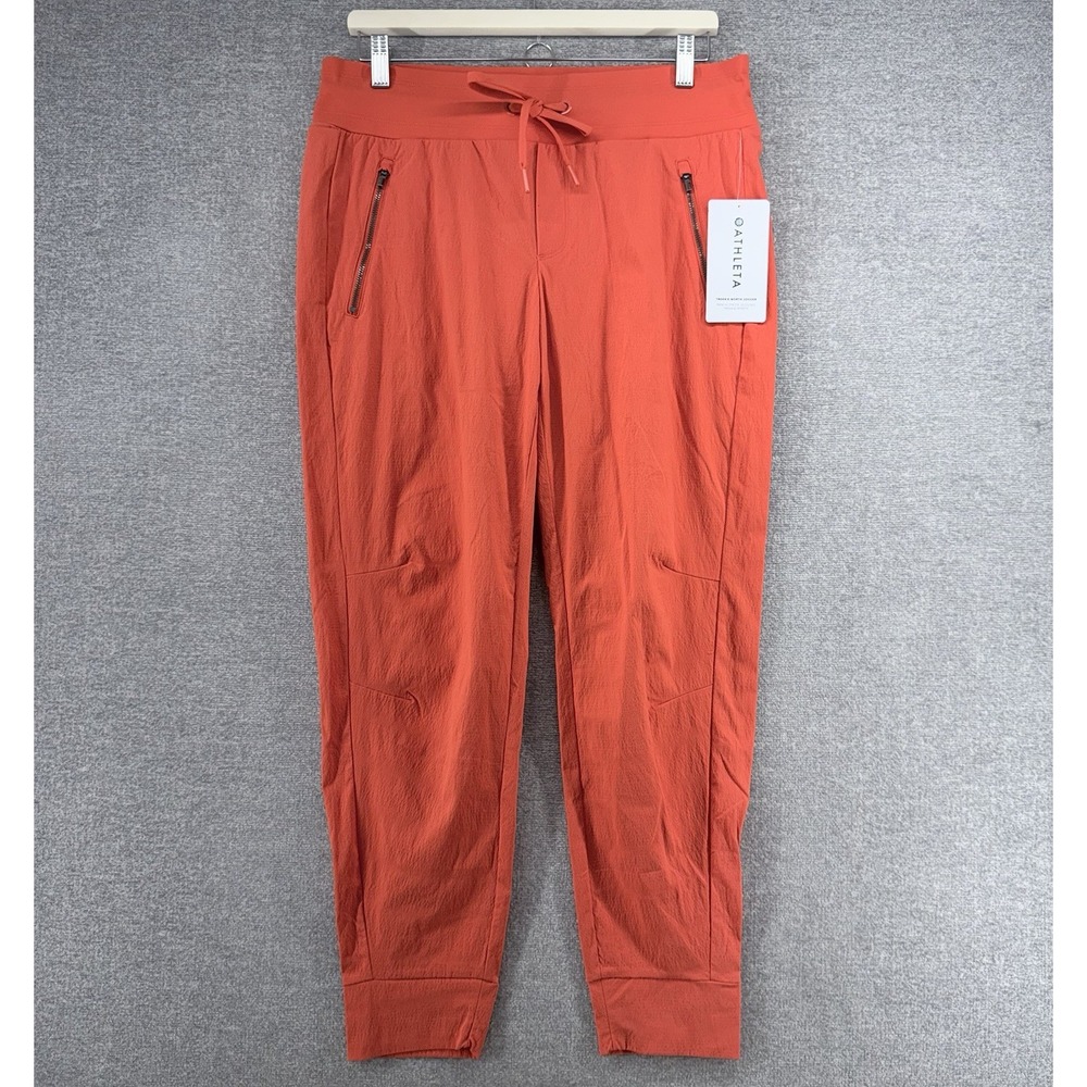 Athleta Trekkie North Jogger Pants Women Size 10 Orange Activewear NEW $89